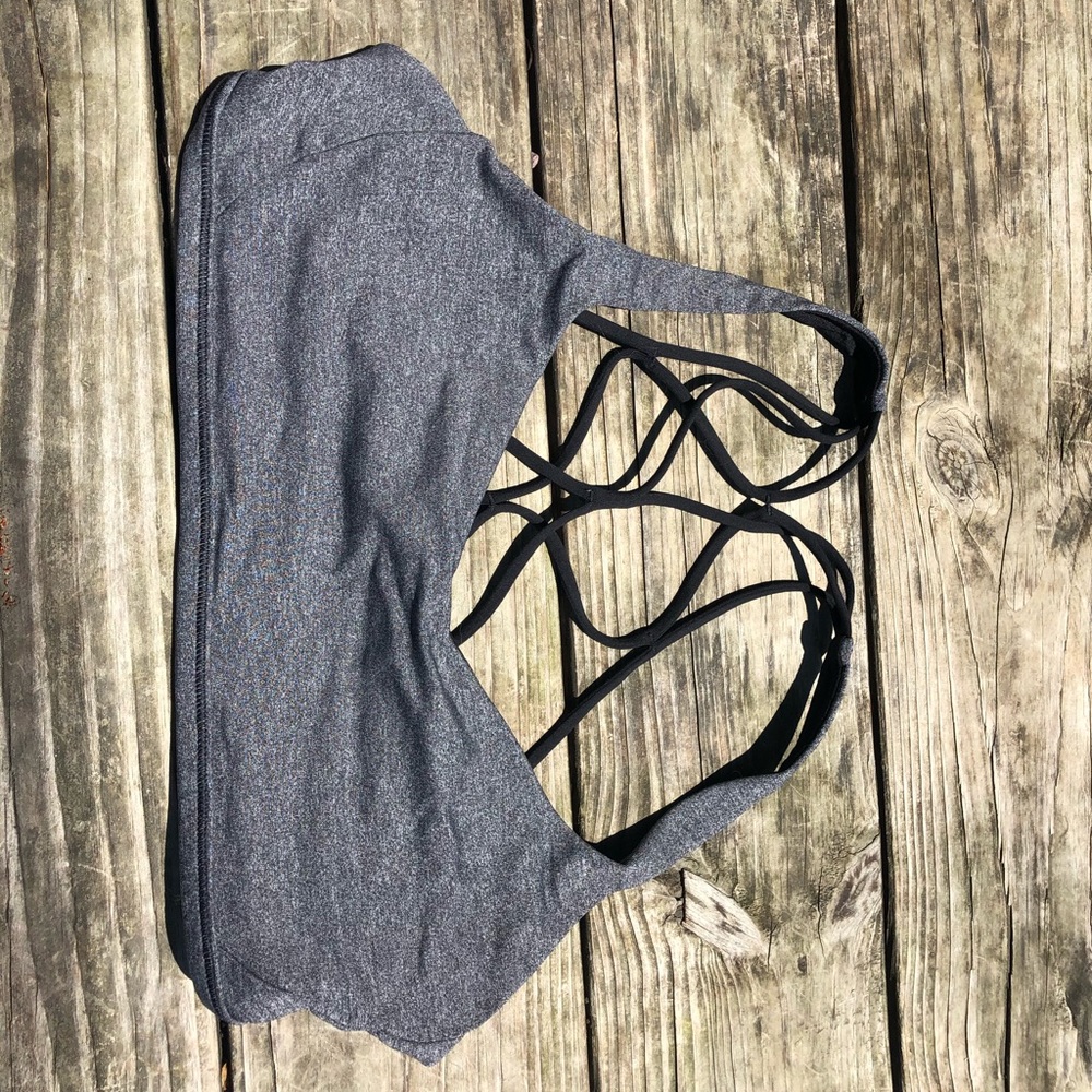 Lululemon grey black sports bra size 10